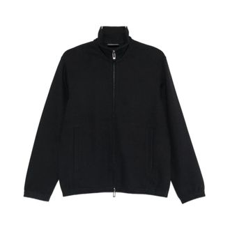 Emporio Armani Zip-throughs, male, Black, Size: S Zip-through Sweater