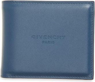 Givenchy Logo Padded Leather Bifold Wallet in Military Blue at Nordstrom
