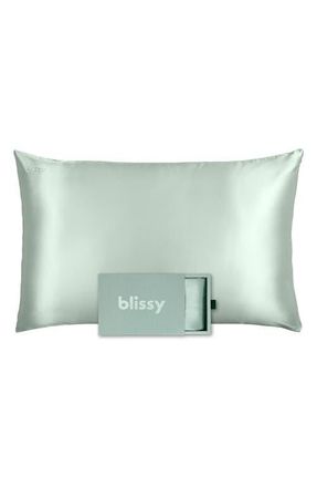 Blissy Mulberry Silk Pillowcase in Matcha at Nordstrom, Size Standard