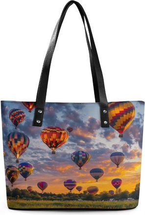 Generic Hot Air Balloons Tote Bags for Women Cute Shoulder Purses Handbags