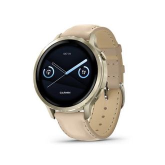 Garmin Venu 4 Smartwatch 41mm in Light Sand Leather Band at Nordstrom