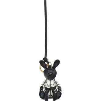 MCM Aren Taekwondo Rabbit Charm in Visetos in Black And White at Nordstrom