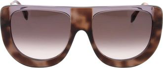 Fendi Accessoires, Dames, Bruin, ONE Size, Lettering Zonnebril
