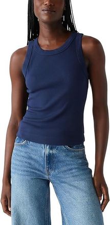 Michael Stars Gina Wide Binding Crop Tank Top Womens Clothing Nocturnal : XL (US 10-12), Cotton/Modal/Spandex