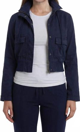 MARRAKECH Chambers Stretch Linen Jacket In Night Navy