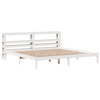 Berkfield Home Beautiful Bed Frame without Mattress White 200x200 cm Solid Wood Pine