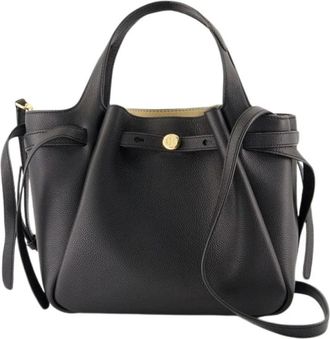 Tory Burch Zwarte leren satchel tas met handvatten - Dames - Handtassen - Zwart - ONE Size - Leer - Tassen