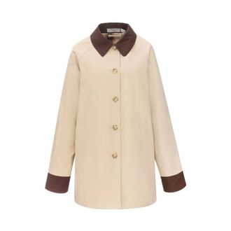Urban Code Single-Breasted Coats, female, Beige, Size: XS Short Reversible Raincoat