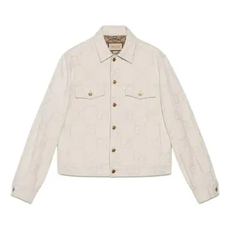 Gucci Maxi GG Denim Jacket Ivory 693203-XDBYO-9122