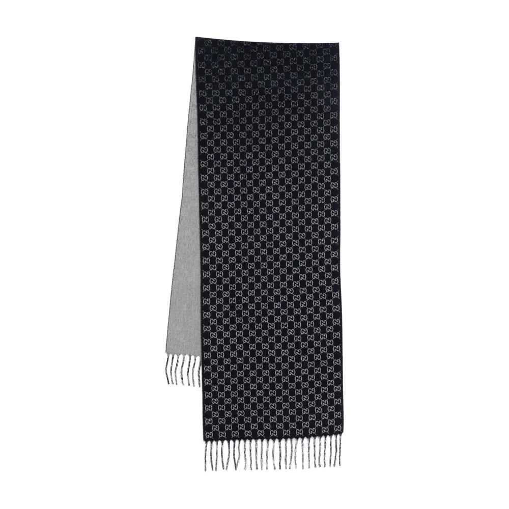 Sciarpa Uomo Nordstrom In Puro Cashmere Grigio &ndash; Quadri E Frange, 12x68