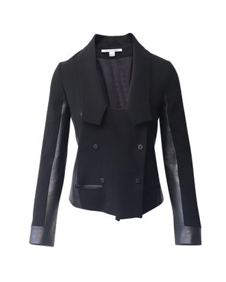 Diane Von F&uuml;rstenberg Diane Von Furstenberg Cropped Blazer in Black Triacetate