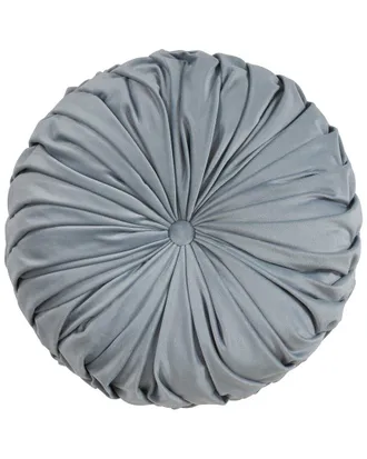 Saro Lifestyle Round Velvet Pintucked Pillow