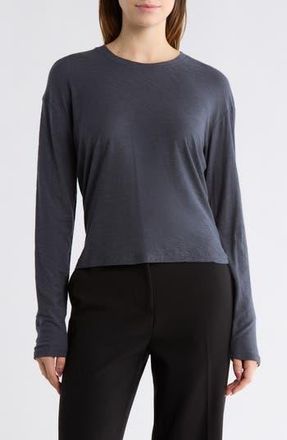 James Perse Boxy Long Sleeve T-Shirt in Blue Noir at Nordstrom Rack, Size 0 (Fits Like 00 Us)