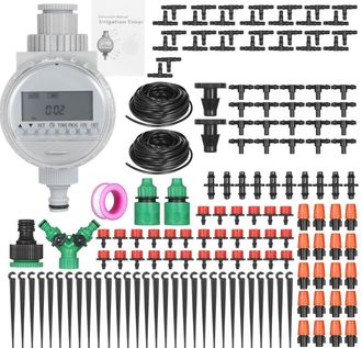 OEM Kit De Riego Por Goteo Para Plantas, Sistema De Riego Casero Con Temporizador Electr&oacute;nico Autom&aacute;tico, Boquillas, Nebulizadores Y Goteros, 30 Metros De