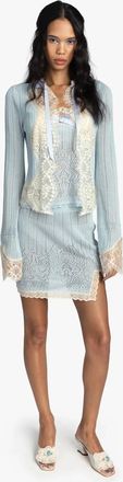 Anna Sui Lingerie Lace Skirt In Sky Blue