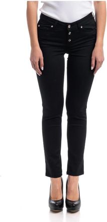 Liu Jo Stretch Bottom Up Broek - Dames - Skinny Jeans - Zwart - W32 - Katoen - Jeans