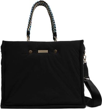 Clio Goldbrenner Flex Nylon Handtas Zwart Gras - Dames - Handtassen - Zwart - ONE Size - Nylon - Tassen