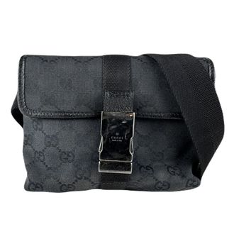 Gucci Black Gg Canvas Fanny Pack (Pre-Owned)
