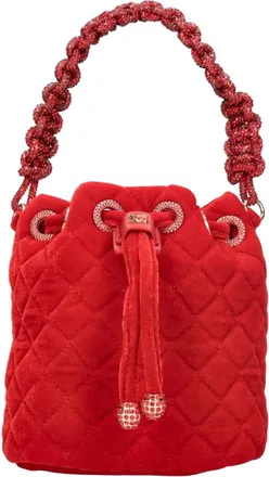 La Carrie Tassen, Dames, Rood, ONE Size, Fluwelen Tas
