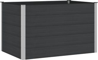 vidaXL Arriate Elevado Negro 150 X 100 X 91 Cm Wpc Y Aluminio Vidaxl