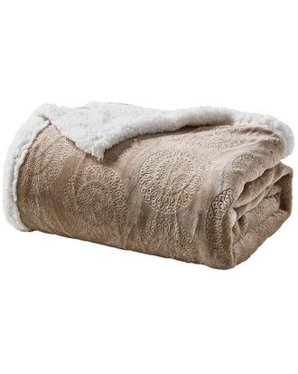 Luxury Home Ultra-Soft Caesar Embossed Sherpa Throw Blanket