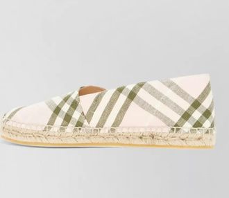 Burberry loafers checked pattern espadrille sole design