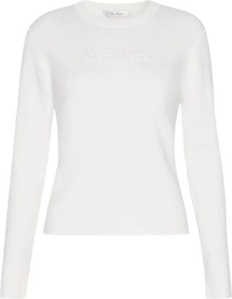 Max Mara Manto Ronde Hals Gebreid - Dames - Ronde hals truien - Wit - L - Truien & Vesten