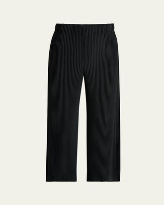 Homme Pliss&eacute; Issey Miyake Mens Black Pleated Trousers
