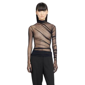 Ann Demeulemeester Gloved Long Sleeves Xenia Draped Top