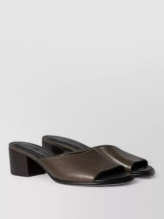 Christophe Lemaire leather square heeled mules