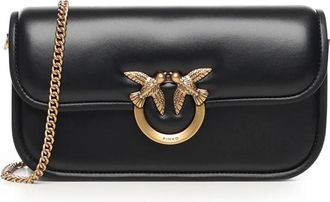Pinko Small Love Bag Box - Dames - Schoudertassen - Zwart - ONE Size - Katoen - Tassen
