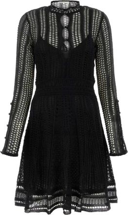 Chlo&eacute; Linnenmix Mini Jurk - Dames - Korte kleedjes - Zwart - M - Linnen - Kleedjes