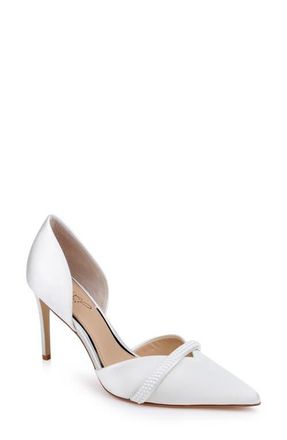 Badgley Mischka Zoey dOrsay Pump in Ivory Satin at Nordstrom, Size 9.5