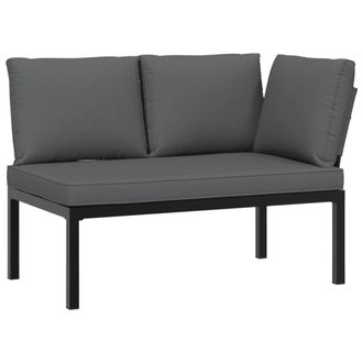 vidaXL Banco De Jard&iacute;n Con Cojines Aluminio Negro Vidaxl