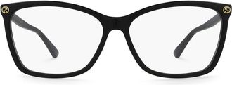 Gucci thin rectangular frame glasses - Nero