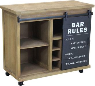 Milani Home COLETTE - madia industrial in acciaio con portabottiglie