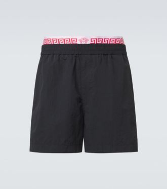 Versace Layered waistband shorts