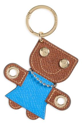 Longchamp Les Champs Leather Key Ring in Azure at Nordstrom