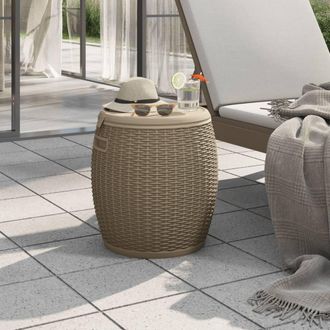 Berkfield Home 4-in-1 Garden Storage Box Light Brown Polypropylene
