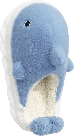 Generic Womens Slippers Womens Adult Warm Animal Cozy Clogs Mens Indoor Home And Outdoor Shoes For Winter Warmth Cute Cartoon Whale Design Ladies Cozy Slipper