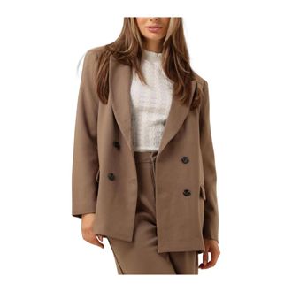 Notre-V Jassen, Dames, Beige, M, Taupe Blazer Nv-Elaine