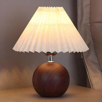 OEM L&aacute;mpara De Mesa, L&aacute;mpara T&aacute;ctil, L&aacute;mpara Led Regulable, Pantalla Plisada, L&aacute;mpara De Escritorio, Luz Nocturna Infantil, Sala De Estar, 9w, Marr&oacute;n