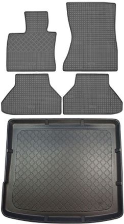 OEM Bmw X6 E71 Suv (5 Puertas) De 06.2008 A 10.2014 Set - Alfombrillas De Goma Para Coche + Alfombrilla Para Maletero
