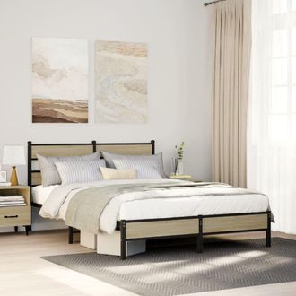 Berkfield Home Bed Frame without Mattress Sonoma Oak 160x200 cm Engineered Wood in Brown