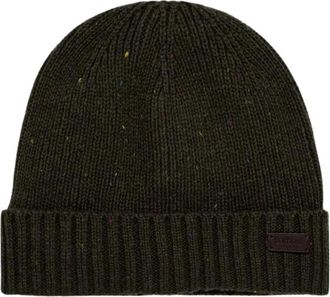 Barbour Carlton Fleck Muts & Sjaal Set - Heren - Hoeden - Groen - ONE Size - Leer - Accessoires