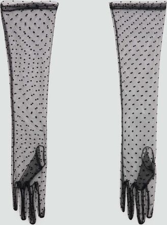 Mango Guanti pois semitrasparenti nero - Donna - S - MANGO