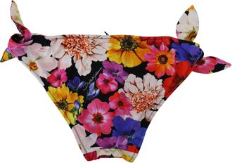 Dolce & Gabbana Womens Black Floral Print Swimsuit Bikini Bottom Swimwear Nylon Elastane Clothing