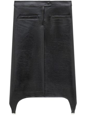 Courrèges bretelles vinyle skirt - Black