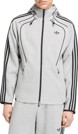 adidas Spacer Full Zip Hoodie in Medium Grey Heather at Nordstrom, Size Xx-Large