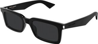 Saint Laurent Square Zonnebrillen - Heren - Zonnebrillen - Zwart - 52 MM - Accessoires